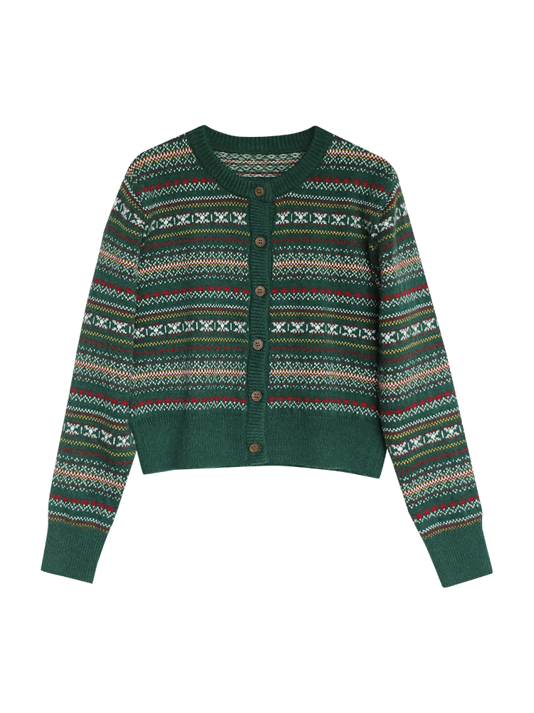Fair Isle Pattern Wool Sweater