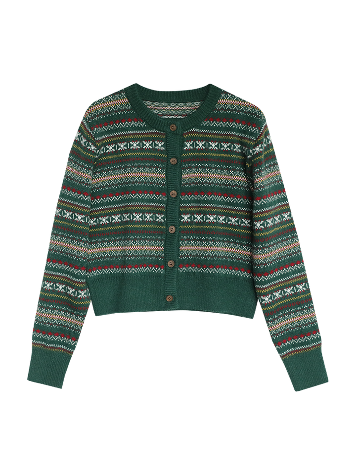 Fair Isle Pattern Wool Sweater