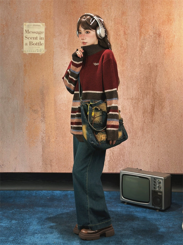 Vintage Striped Wool Sweater
