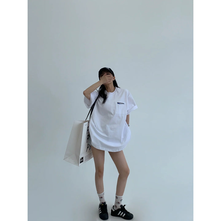 Cotton Casual Letter Embroidered T-Shirt