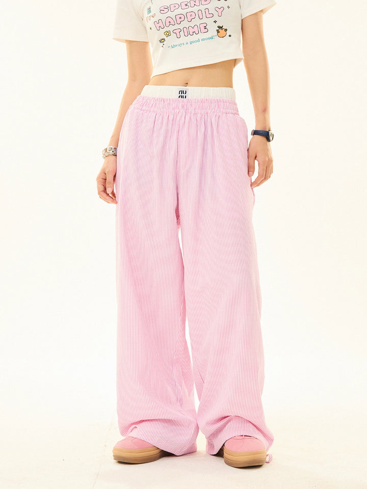 Striped Casual Straight Pants