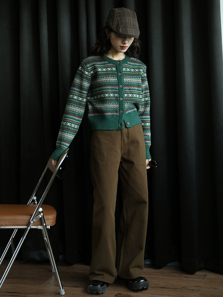Fair Isle Pattern Wool Sweater