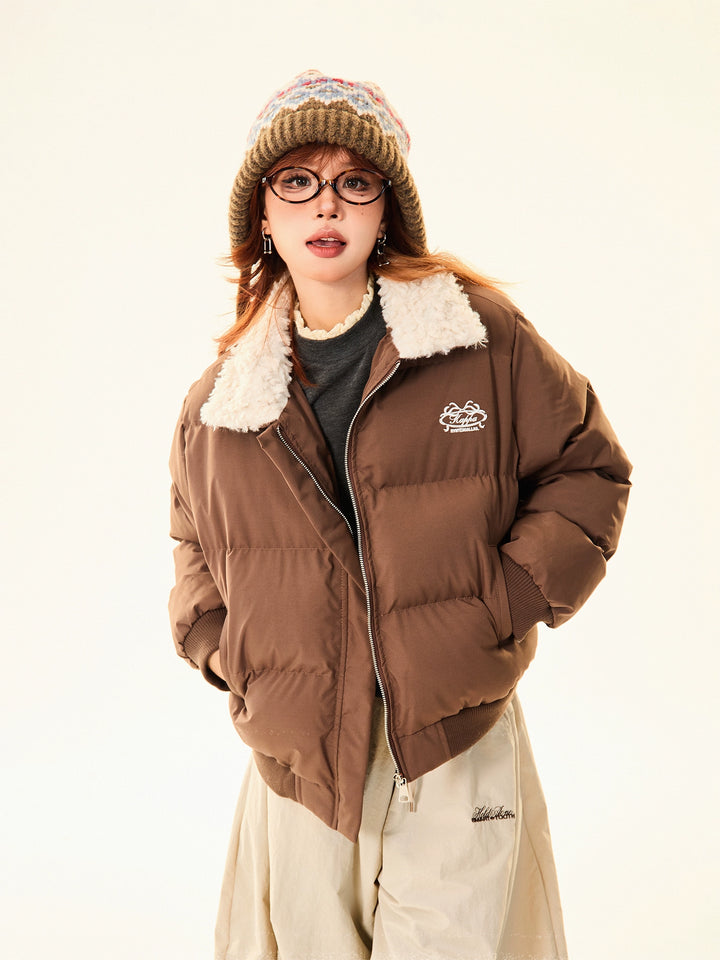 Shearling Collar Cotton-Padded Jacket