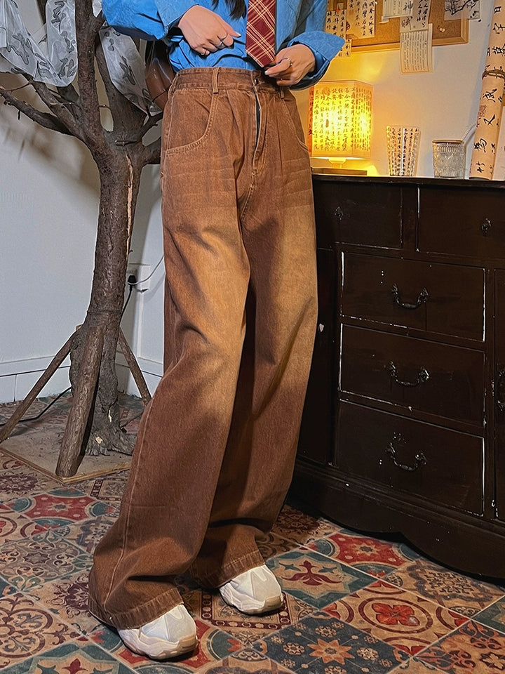 High Waist Wide-Leg Denim Pants