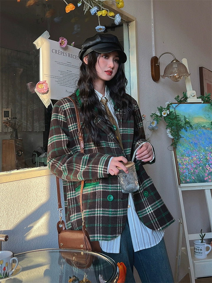 Plaid Double-Breasted Suit