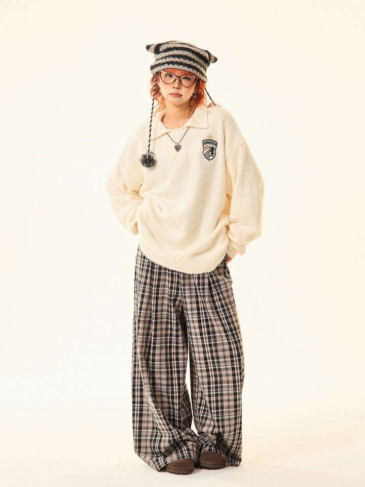 Casual Long Sleeve Patch Sweater