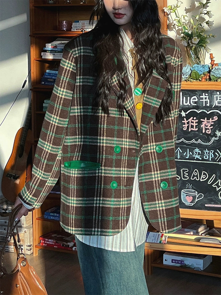 Plaid Double-Breasted Suit