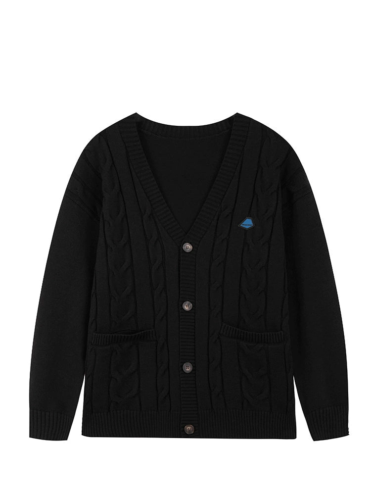 Cable Pockets Knit Cardigan Sweater