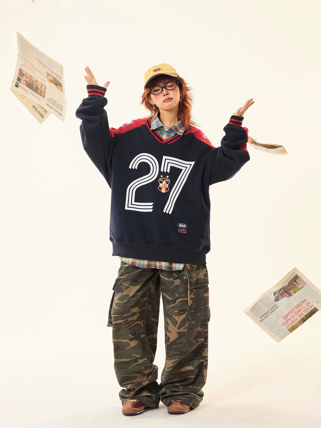 Oversized Number Graphic Sweatshirt