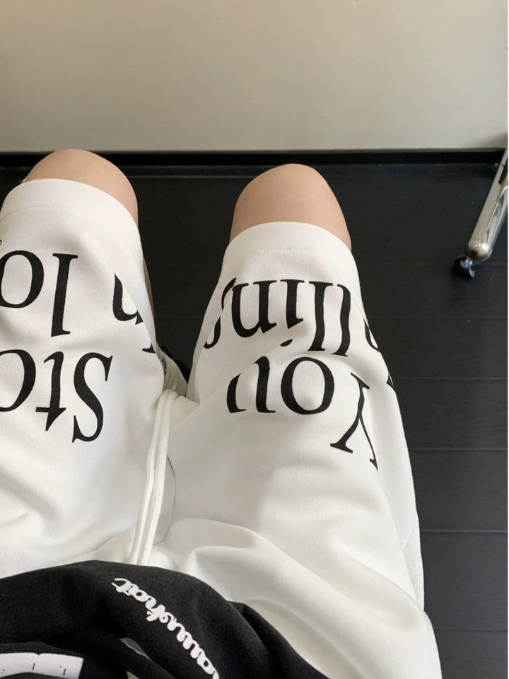 Letter Print Drawstring Sports