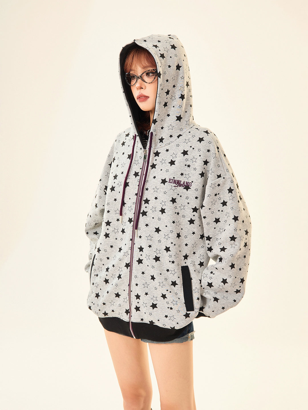 Star Pattern Hoodie Sweatshirt