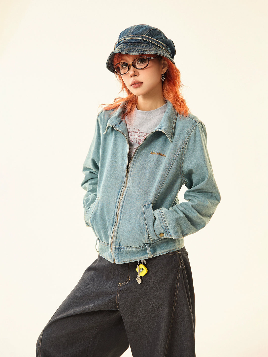 Casual Denim  Pockets Short Coat