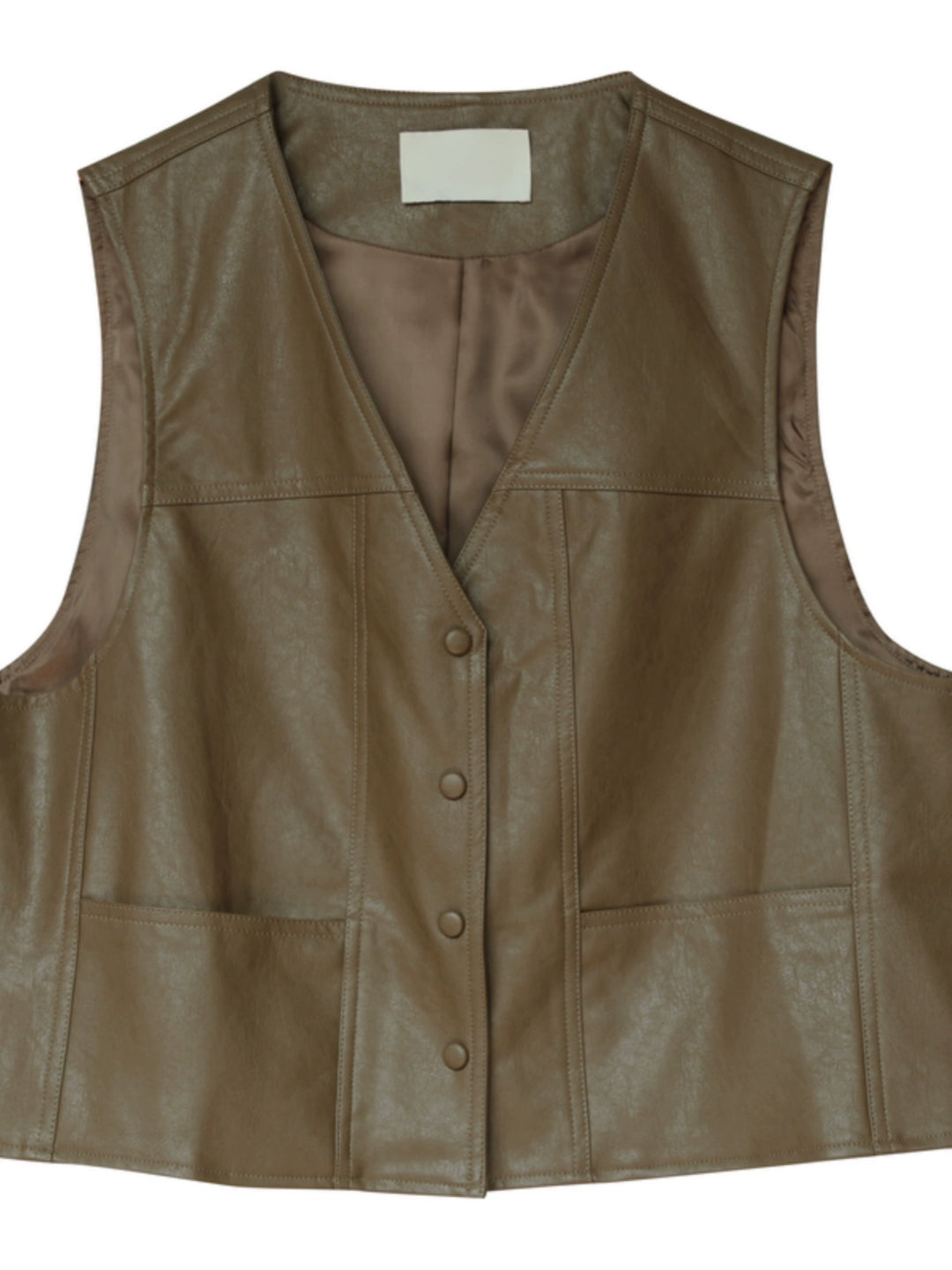 Leather Buttoned Vest