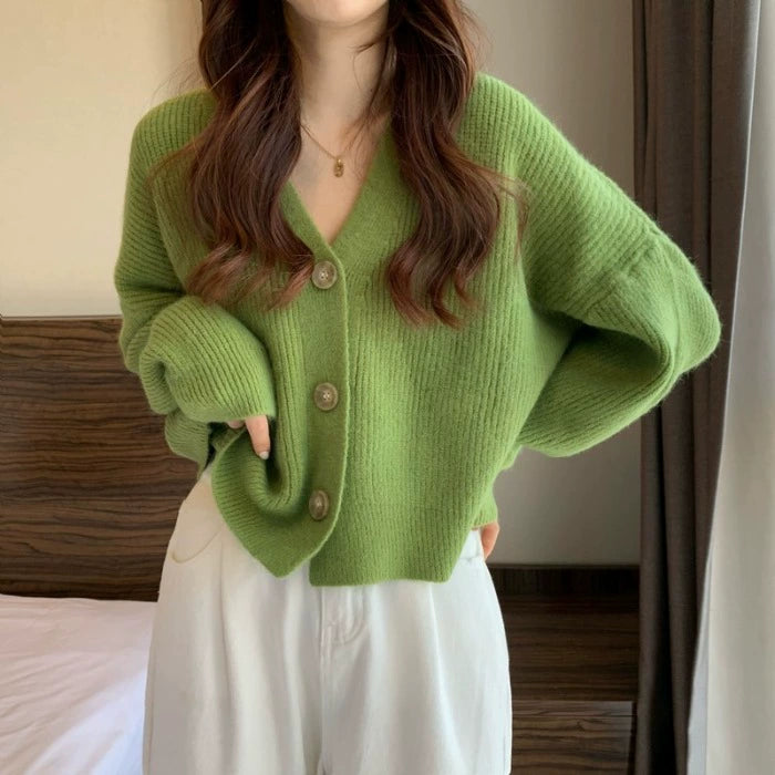 Cozy Button-Up Wool Sweater