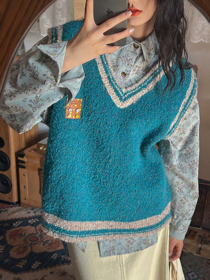 Wool Knit Sweater Vest