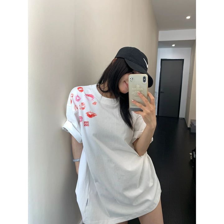 Lip Print Relaxed Fit T-Shirt