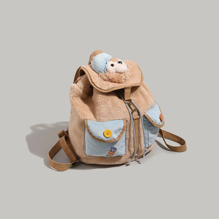 Bear Decoration Plush Backpack