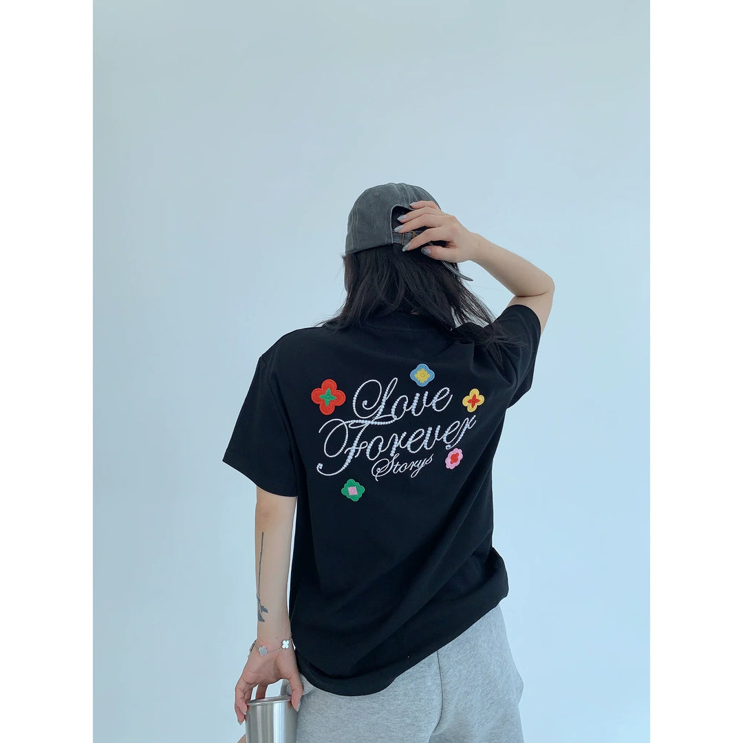 Heavy Embroidery Short Sleeve T-shirt