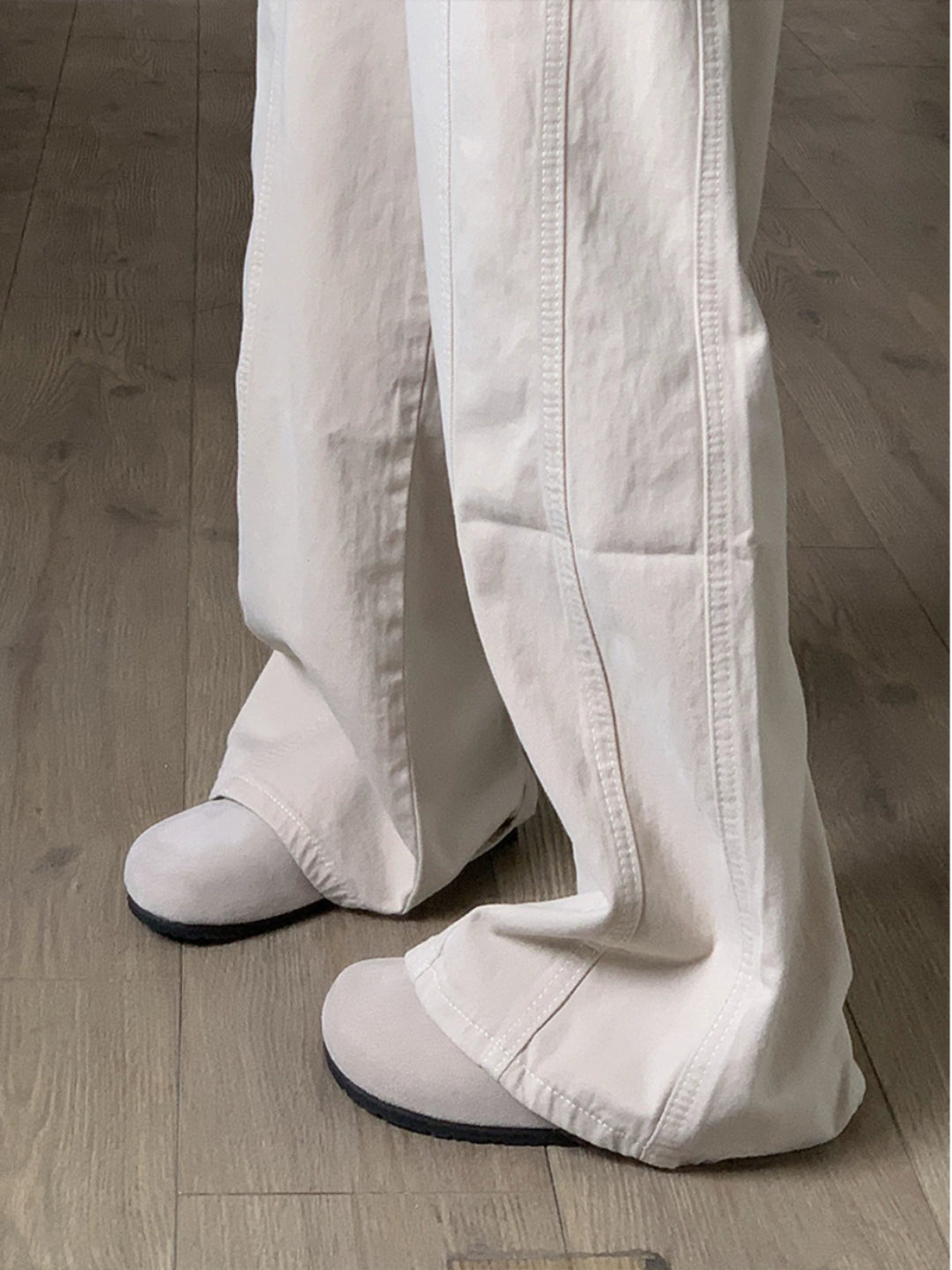 Wide-Leg High-Waist Denim Pants
