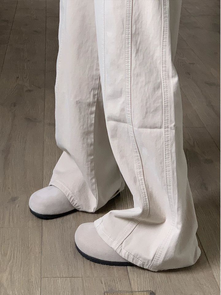 Wide-Leg High-Waist Denim Pants