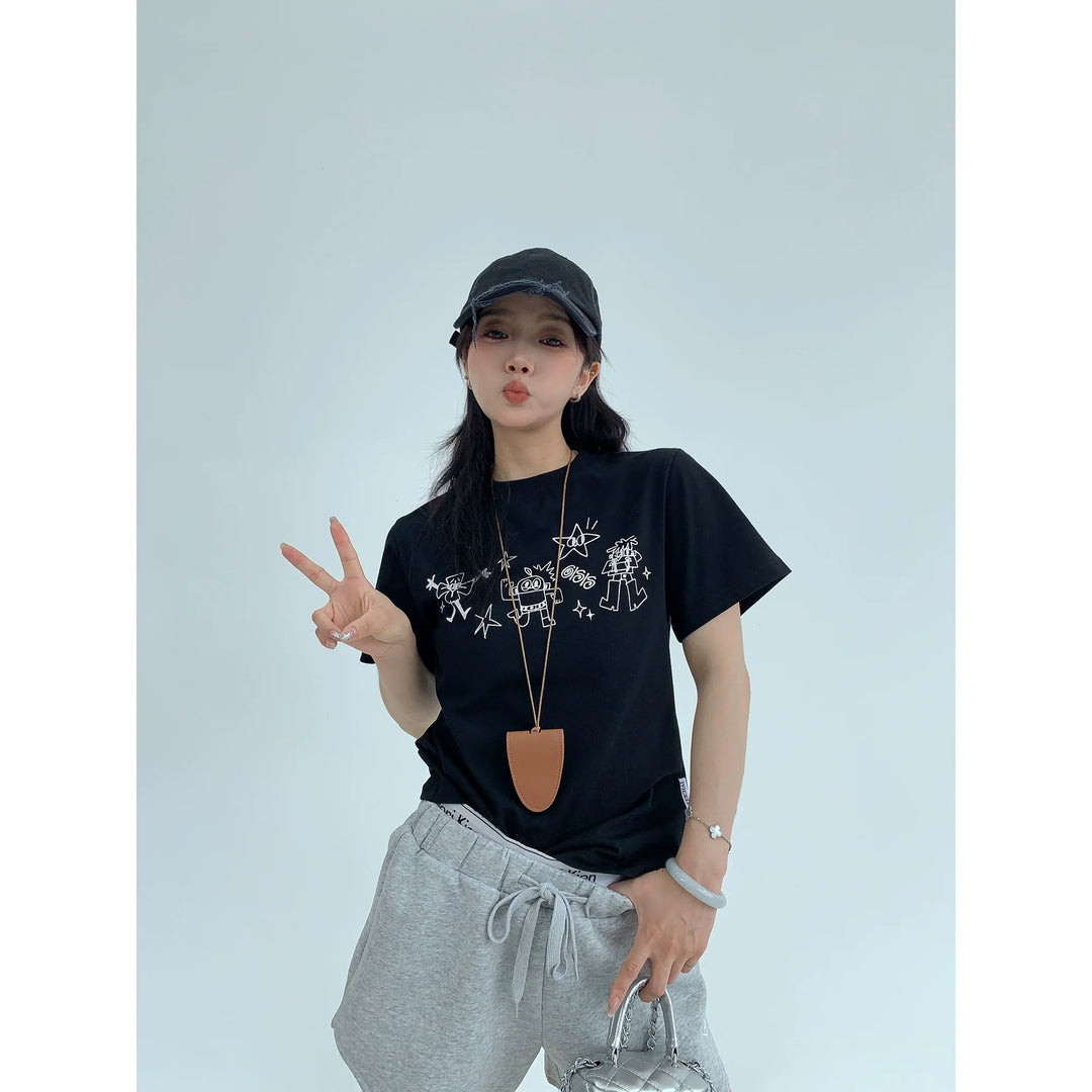 Cartoon Graphic Short Sleeve T-shirt