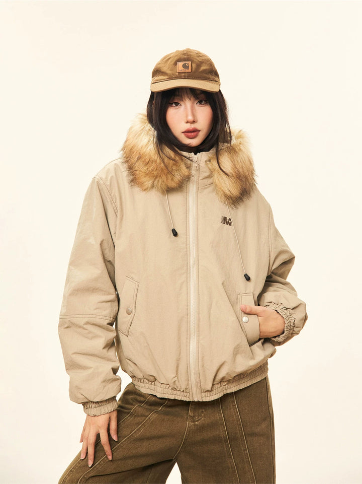 Fur Collar Cotton-Padded Jacket