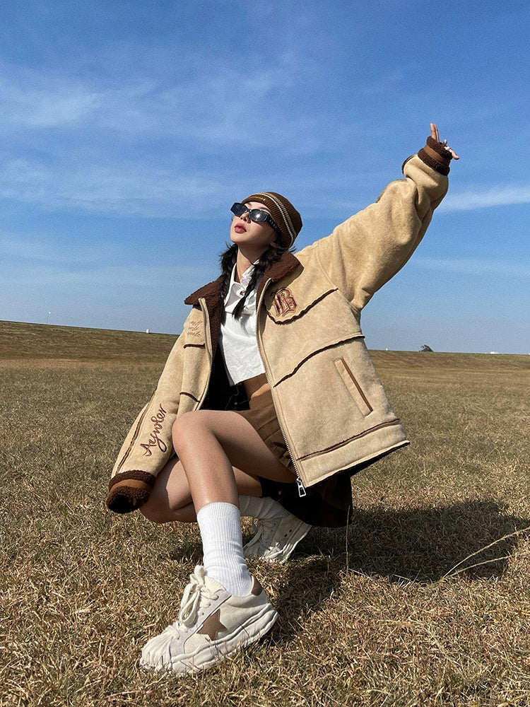 Casual Embroidered Cotton-Padded Jacket