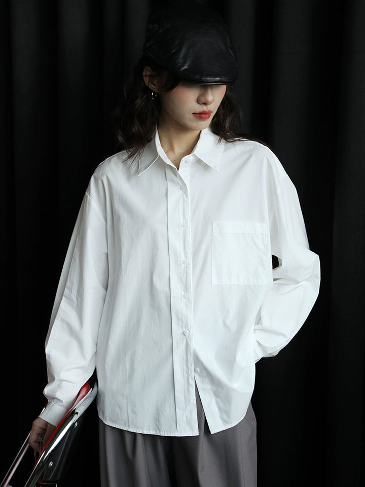 Casual Button-Up Pocket Shirt