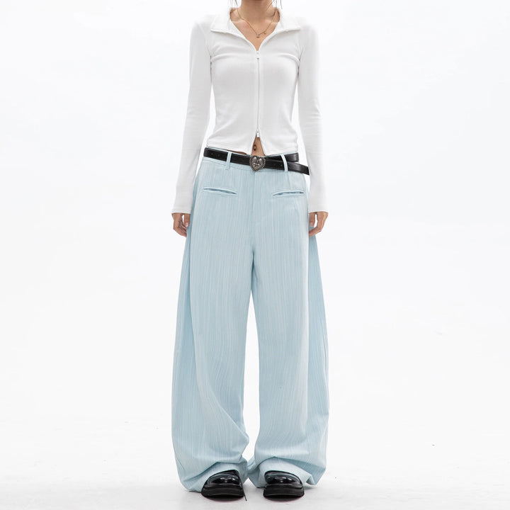 Casual Straight Wide-Leg Pants