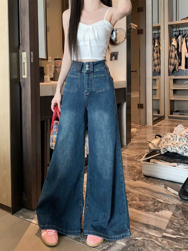 Wide-Leg High-Waist Jeans