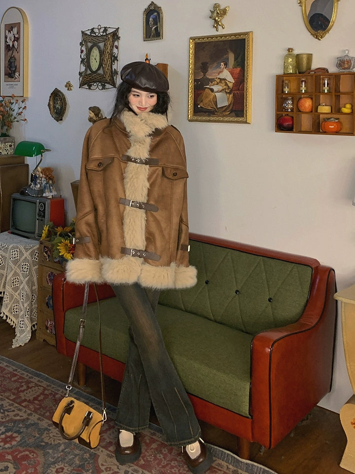 Cozy Faux Fur Trimmed Jacket