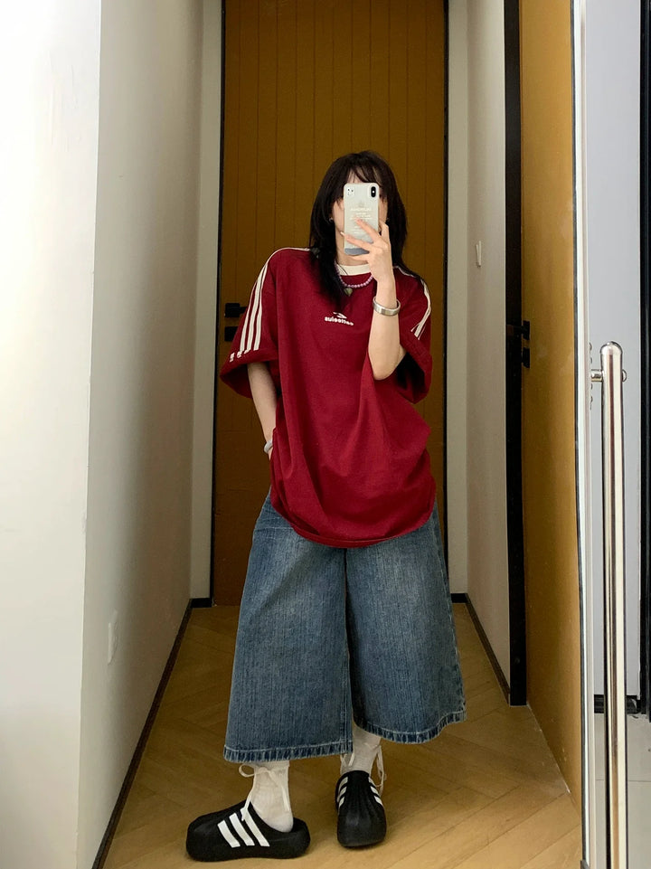 Oversized Sports Style Printed T-Shirt