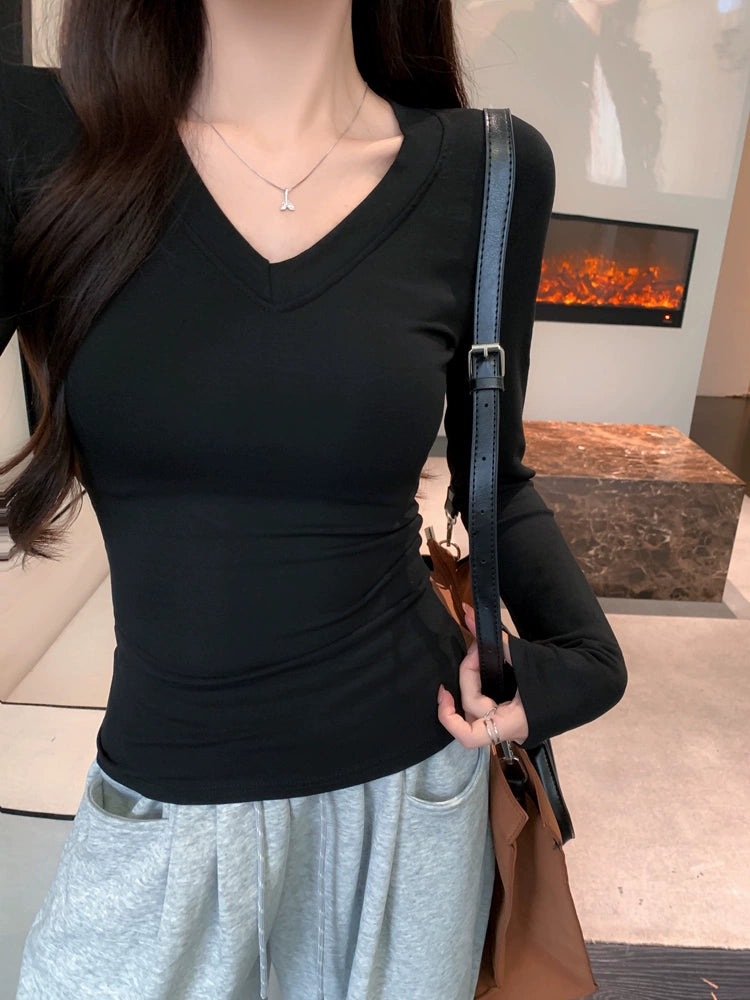 V-Neck Long Sleeve T-Shirt