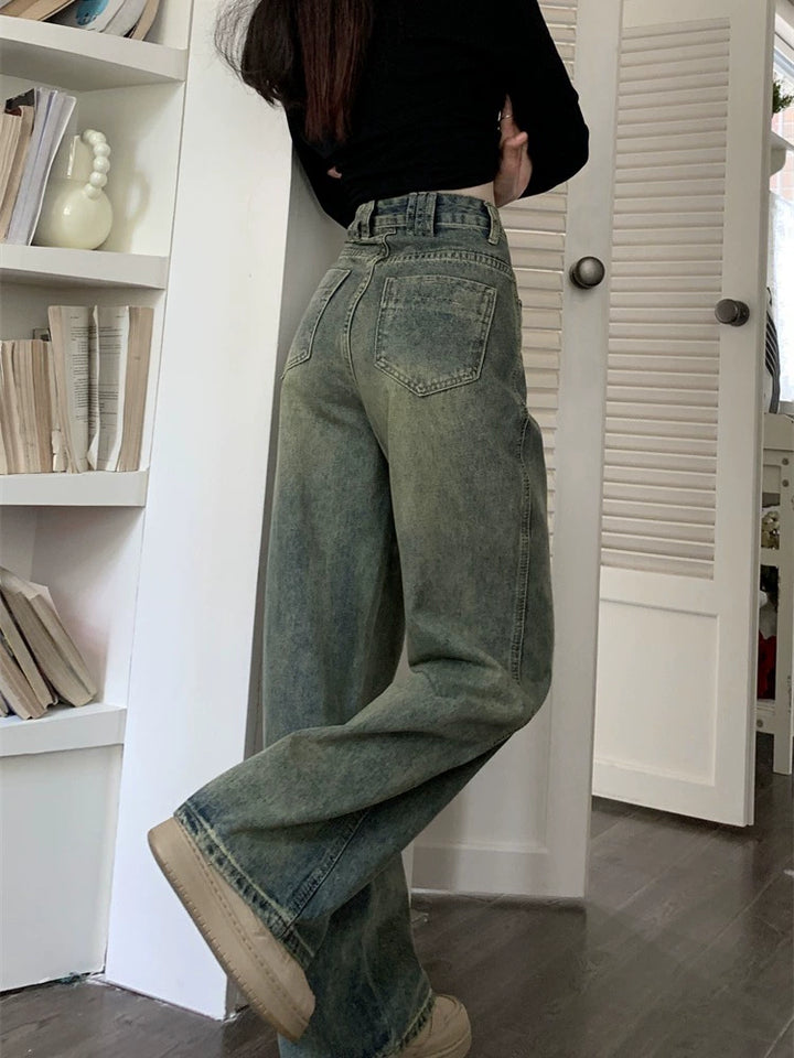 High Waist Wide-Leg Denim Pants