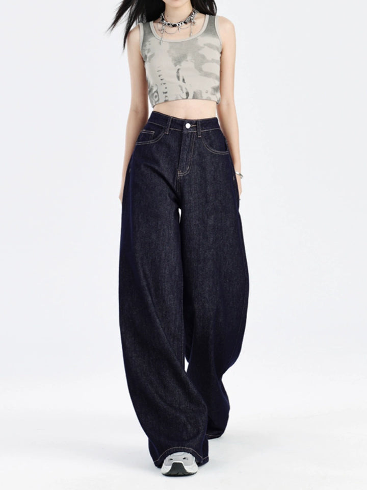 Wide-Leg Denim Pants