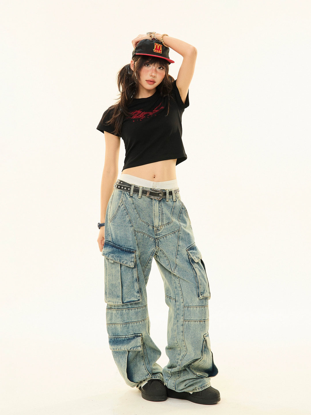 Vintage Multi-Pocket Cargo Jeans