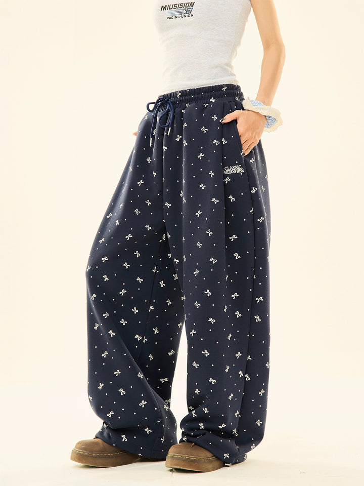 Bow Polka Dot Casual Pants