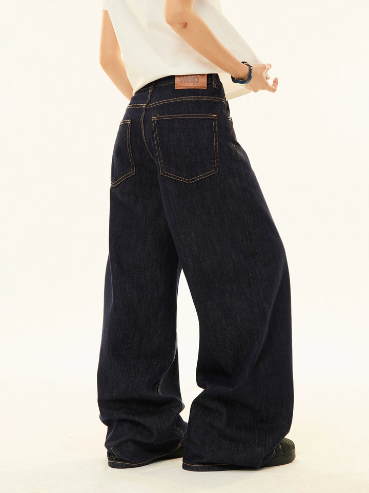 Wide-Leg Denim Pants