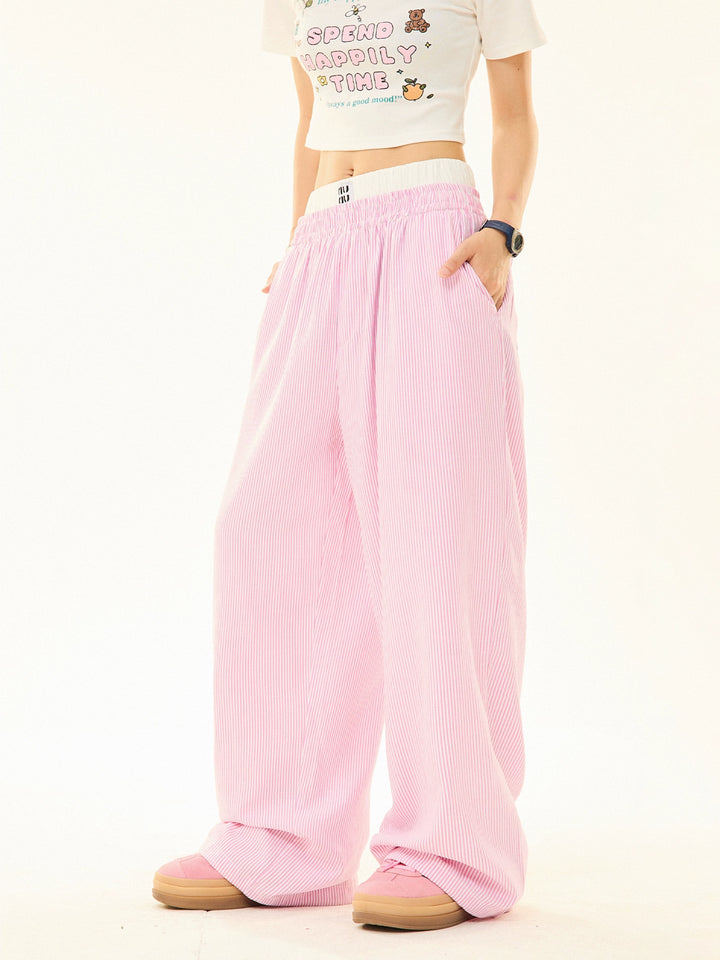 Striped Casual Straight Pants