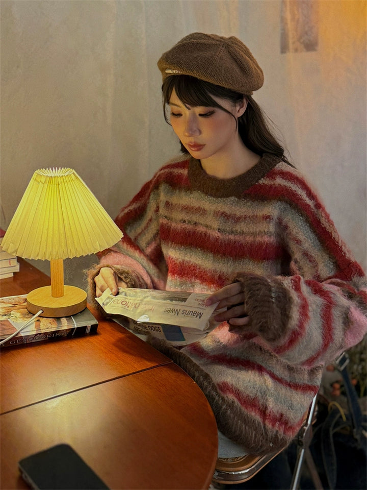 Striped Wool Hoodie Sweater