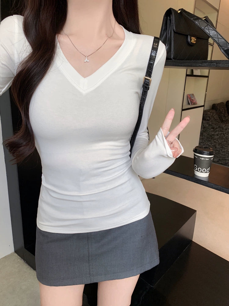V-Neck Long Sleeve T-Shirt
