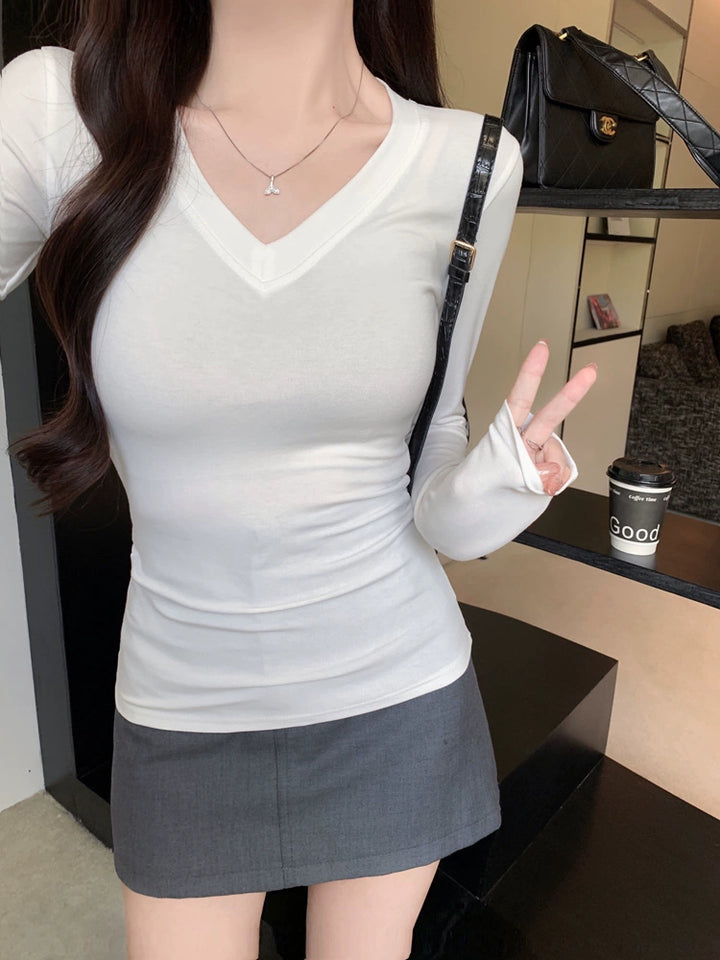 V-Neck Long Sleeve T-Shirt