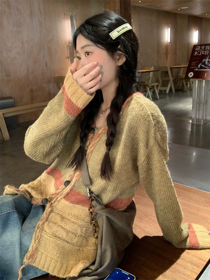 Chunky Button Knit Wool Sweater