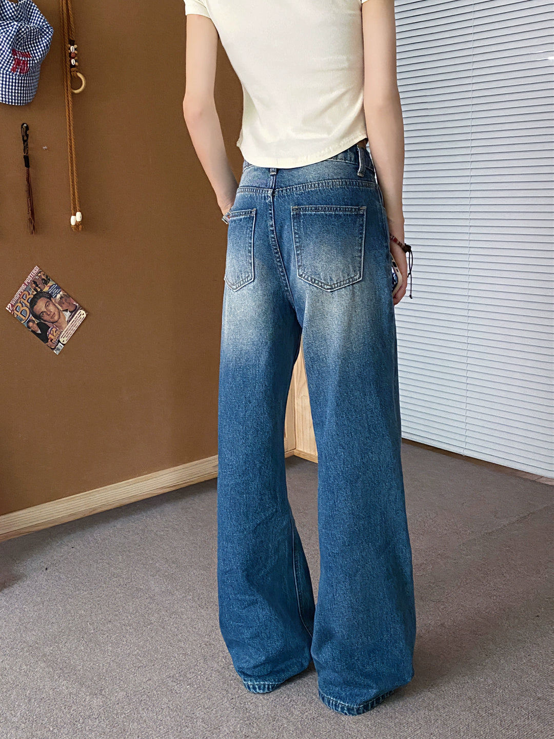 Embroidered Wide-Leg Jeans with Graphic Accents