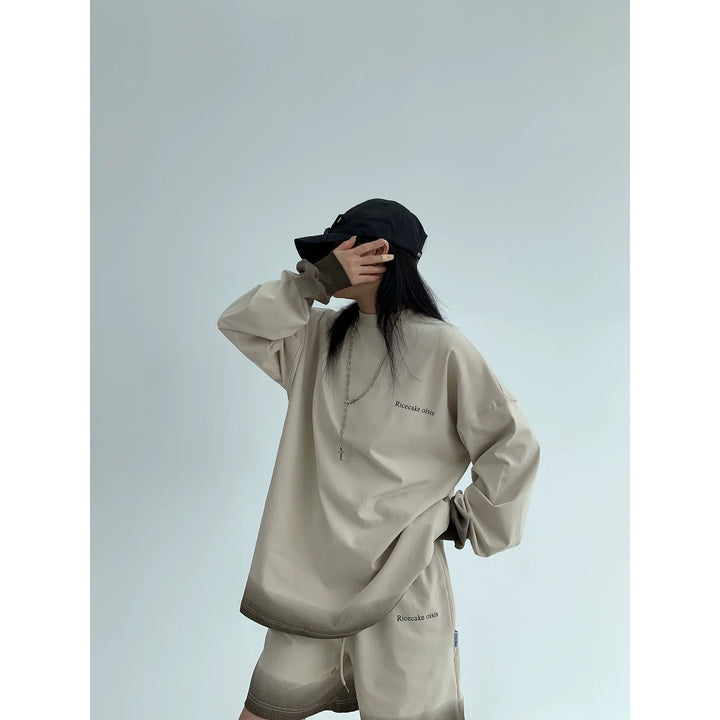 Gradient Long Sleeve Top and Shorts Set