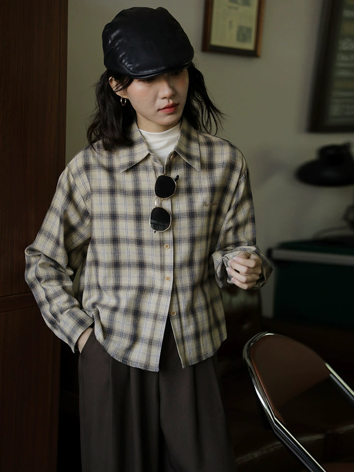 Plaid Button-Up Shirt