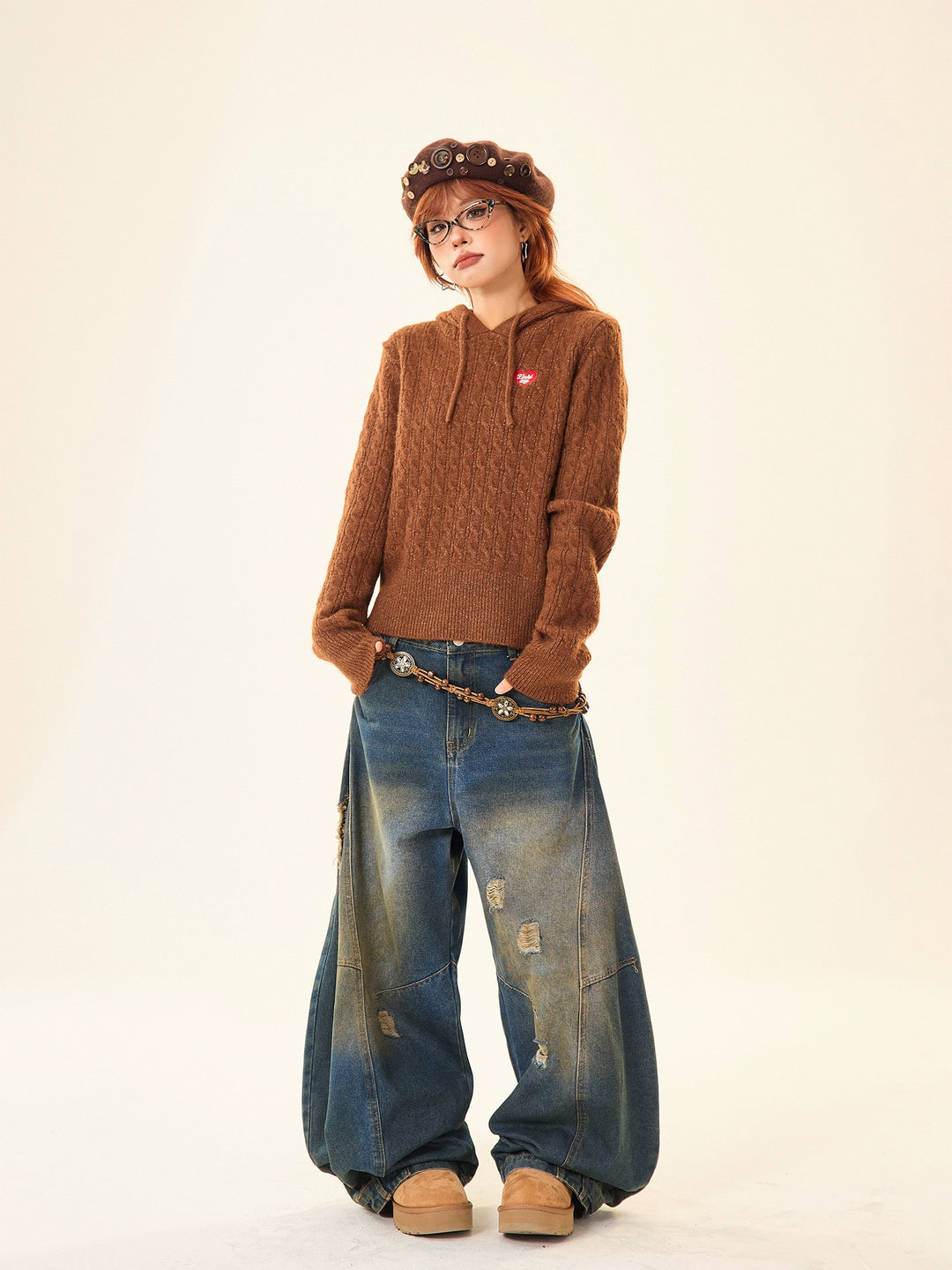 Bear Ears Hooded Knit Sweater