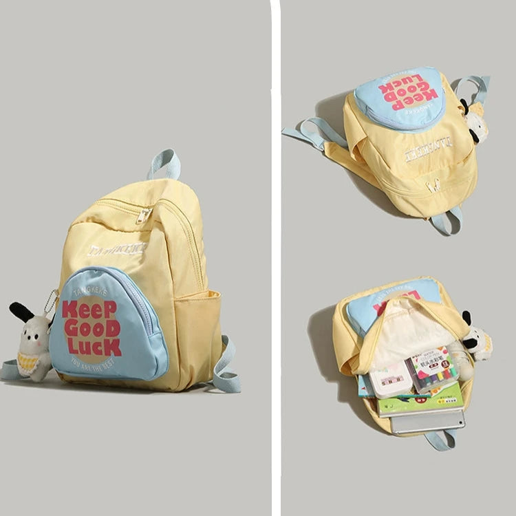 Cute Charm Contrast Color Backpack