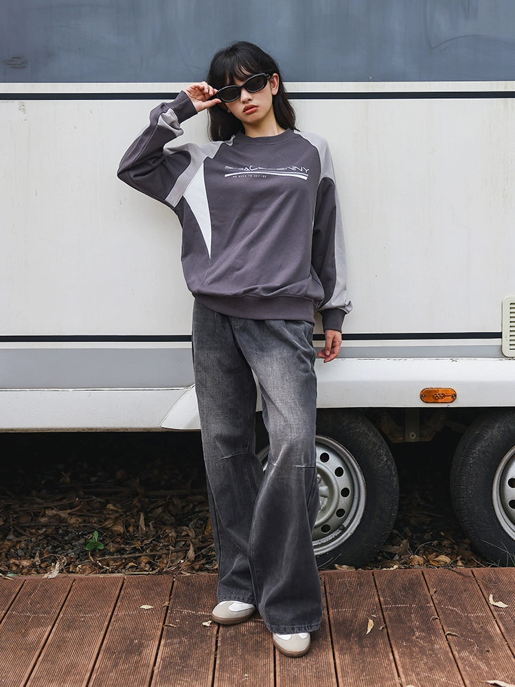 Wide-Leg Denim Pants