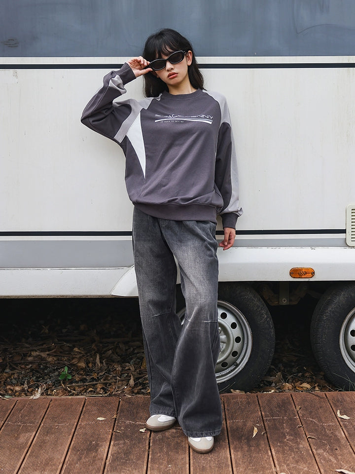 Wide-Leg Denim Pants